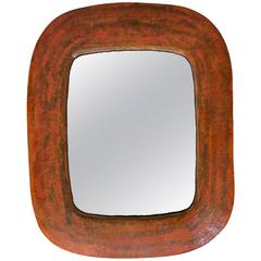 Ceramic Mirror, Juliette Derel Attributed, circa 1950, France