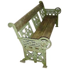 A Cast Iron 'OWL' Garden Bench in the Style of Dr C Dresser by Falkirk Ironworks