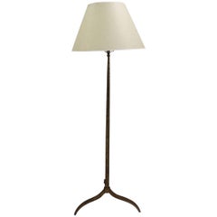 1940s French Gilded Iron Standing Lamp