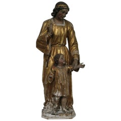 Carved and Gilded European Statue, 19th Century