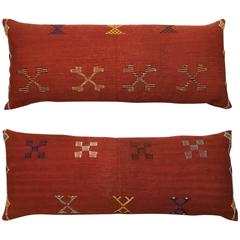 Pair of Moroccan Cactus Silk Rug Pillows