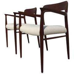 Set of Two J.L. Møller Model 75 Armchairs by Niels Møller