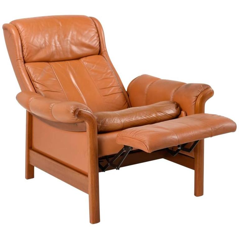 Danish Modern Teak And Leather Recliner, Modern Leather Recliner Chair