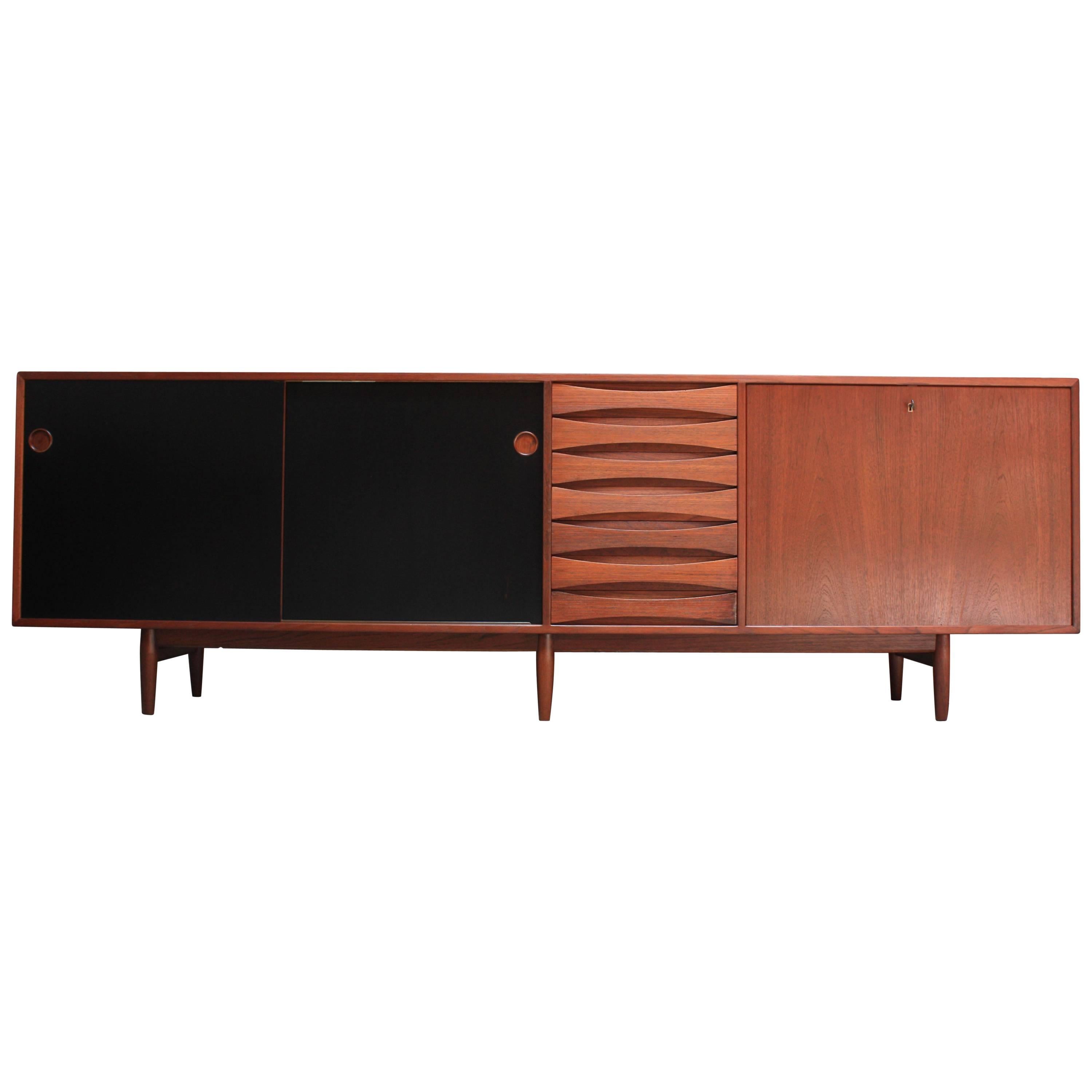 Arne Vodder Teak Credenza with Reversible Doors