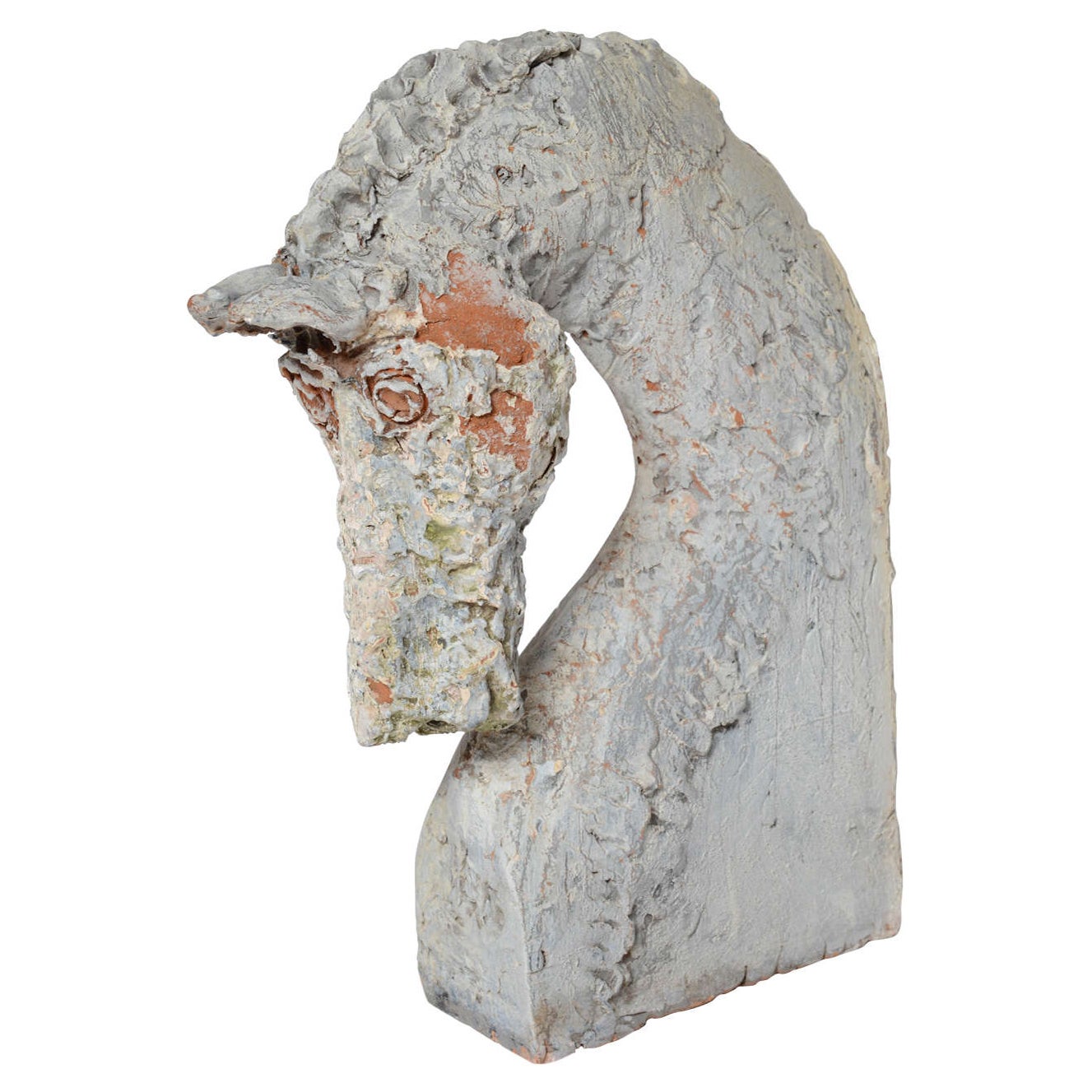 Exceptional Hand-Sculpted Terra Cotta Horse Sculpture