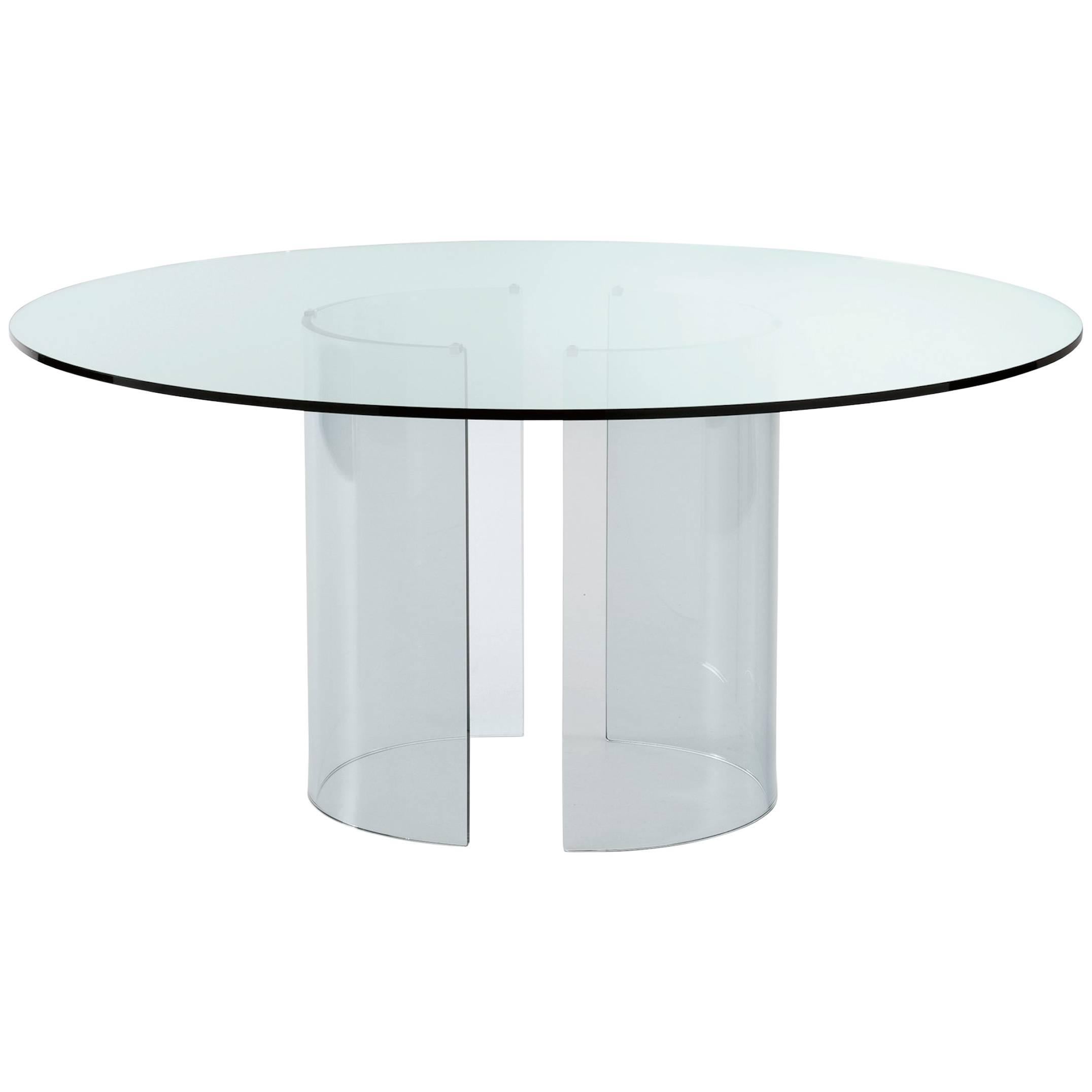 Adam Dining Table by Studio G&R in Transparent Glass in Ten Sizes For Sale