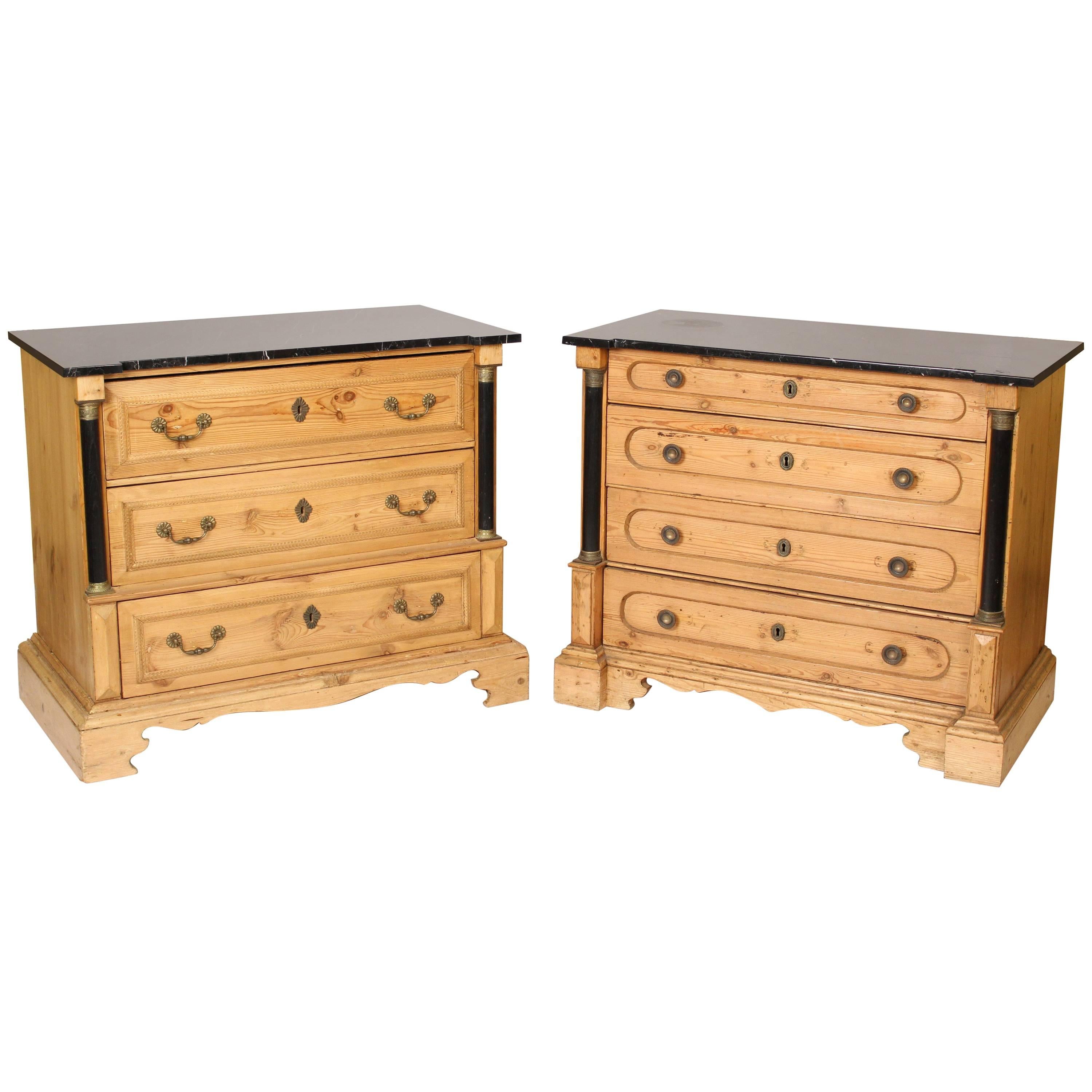 Matched Pair of Biedermeier Style Commodes
