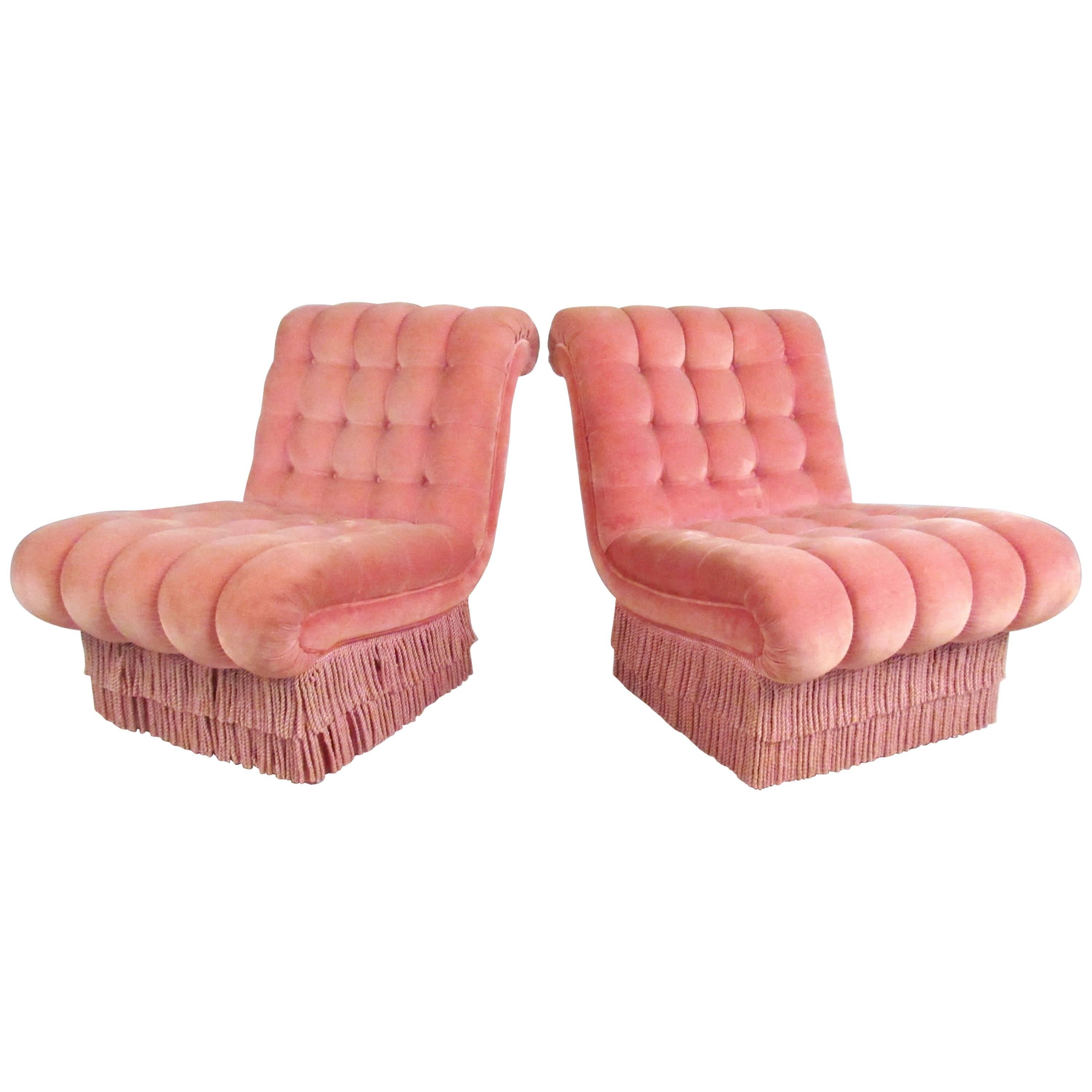 Pair of Vintage Boudoir Slipper Chairs