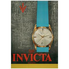 Swiss Mid-Century Poster for Invicta Watches, circa 1950 10