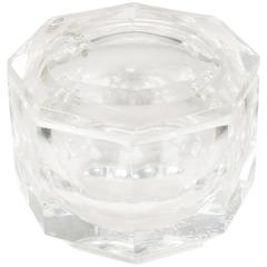 Octagonal Thick Walled Lucite Ice Bucket with Pivoting Lid by Carole Stupell 9