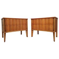 Mid-Century Curved Front Nightstands