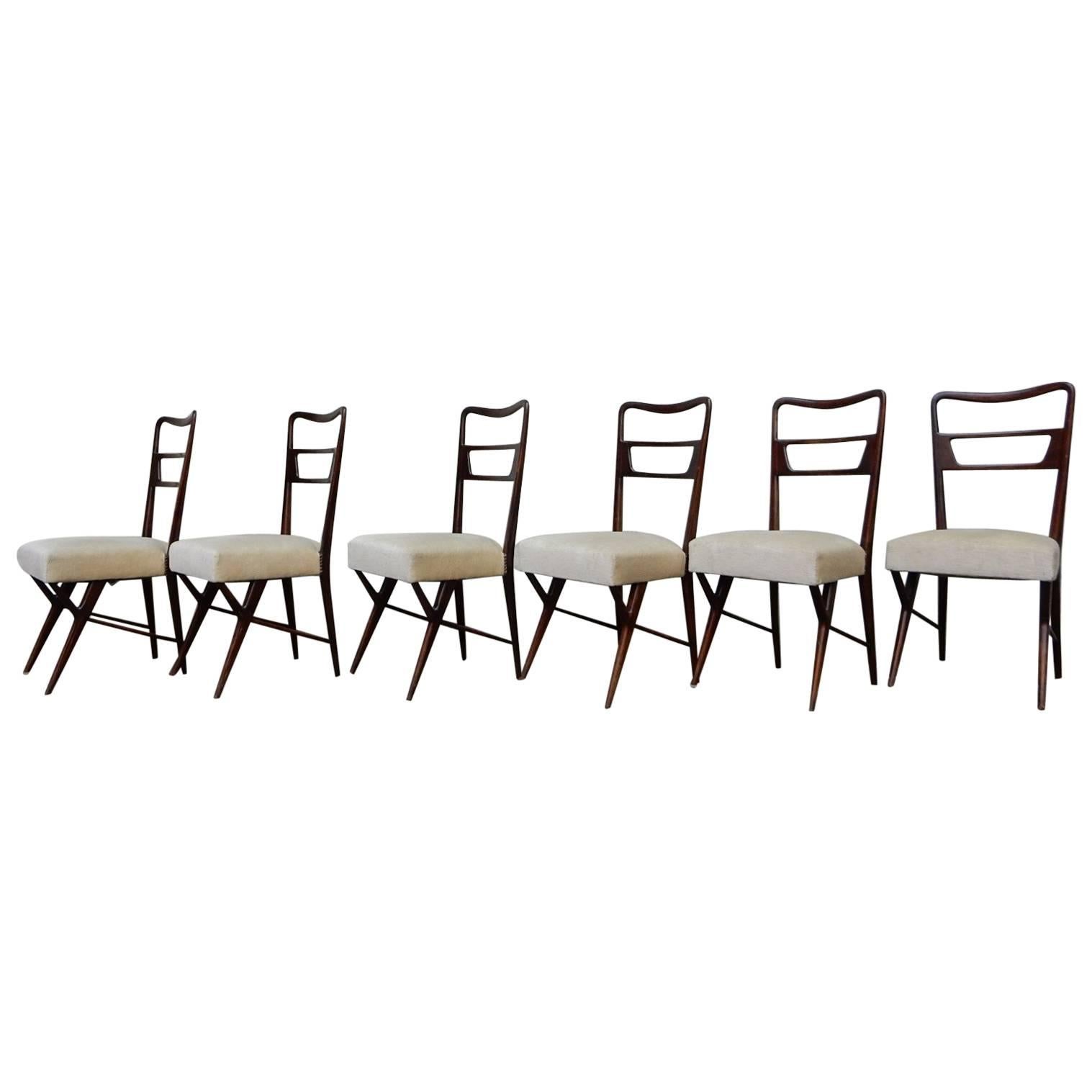 Paolo Buffa Attributed to Set of Six Chairs