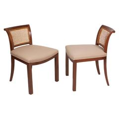 Pair of Caned Back Low-Back Chairs, American, 1950s 11