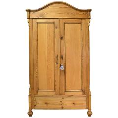 Antique 19th Century Louis Philippe Pine Armoire Outfitted with Drawers