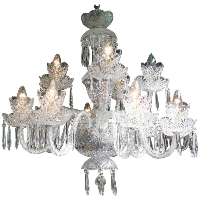 Fine Waterford Crystal Twelve Arm Chandelier At 1stdibs Fine Waterford Crystal Twelve Arm Chandelier For
