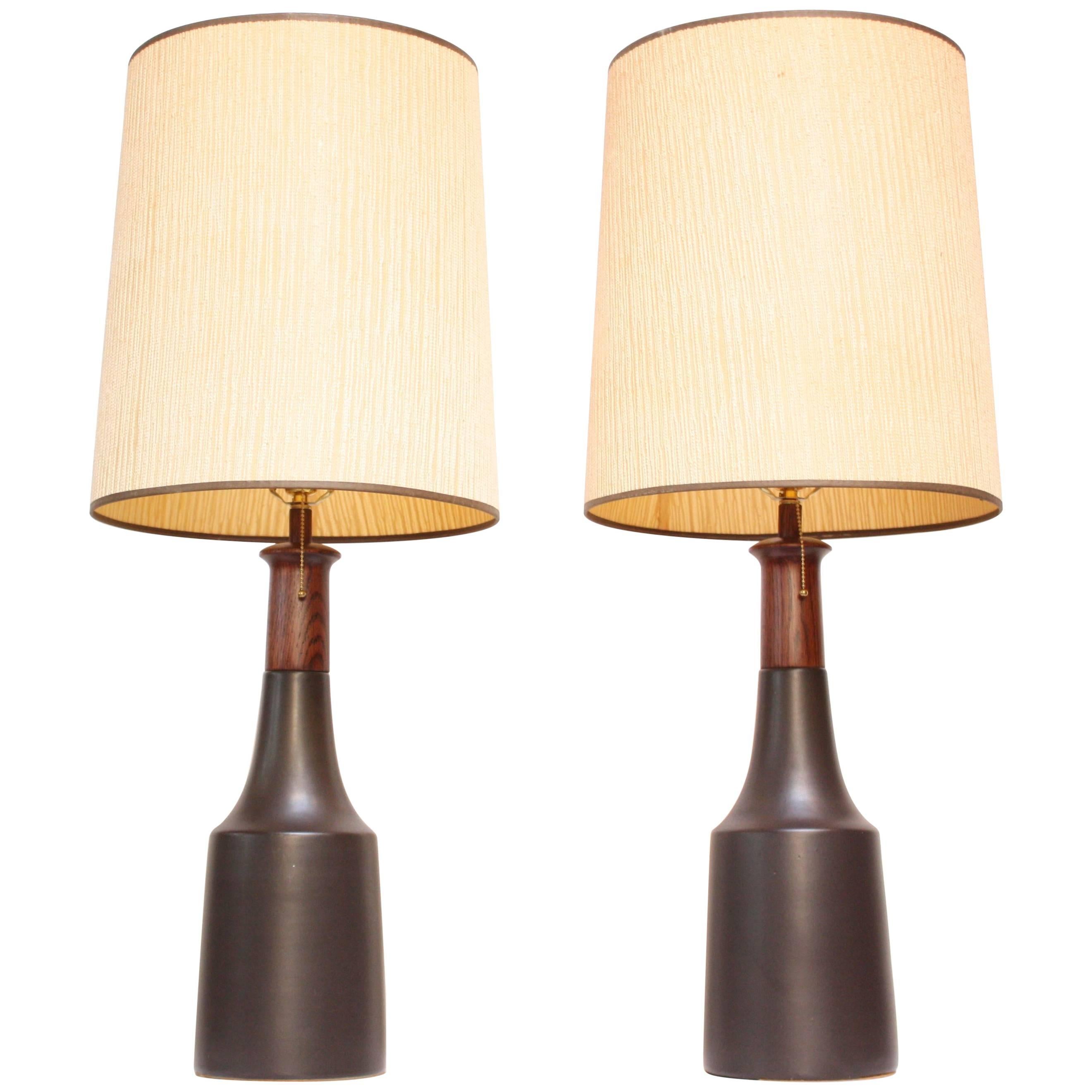 Pair of Tall Martz for Marshall Studios Stoneware Table Lamps
