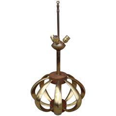 Mid-Century Modern Bronze and Walnut Table Lamp 8