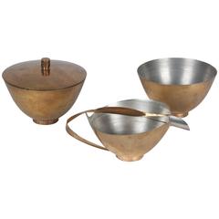 Three-Piece Brass Service, Austrian, 1930s 8