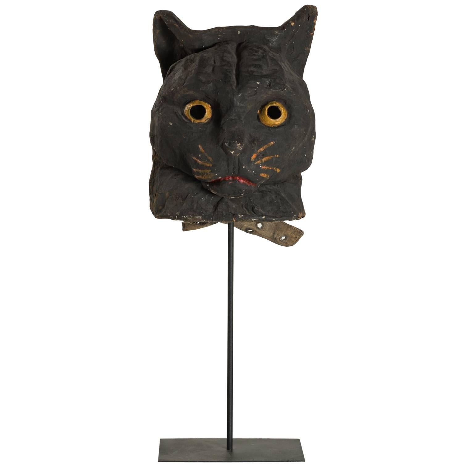 Papier Mâché Cat Head, circa 1930