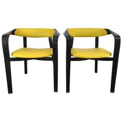 Stunning Pair of Modernist Bentwood Ribbon Lounge Chairs by Plycraft