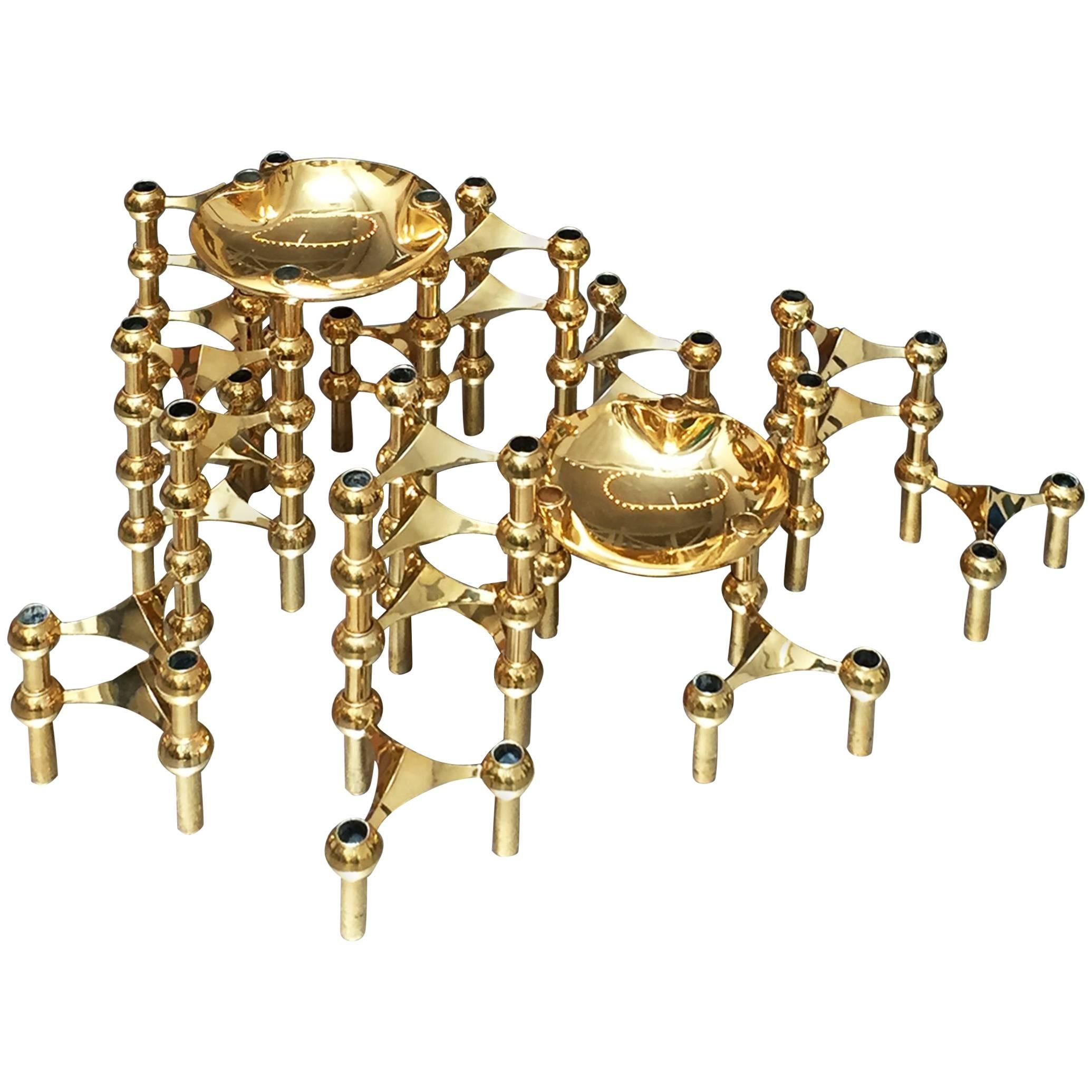 1960s Brass Modular Candleholder