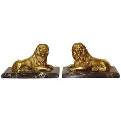Pair of French Louis XVI Lions Table Decorations