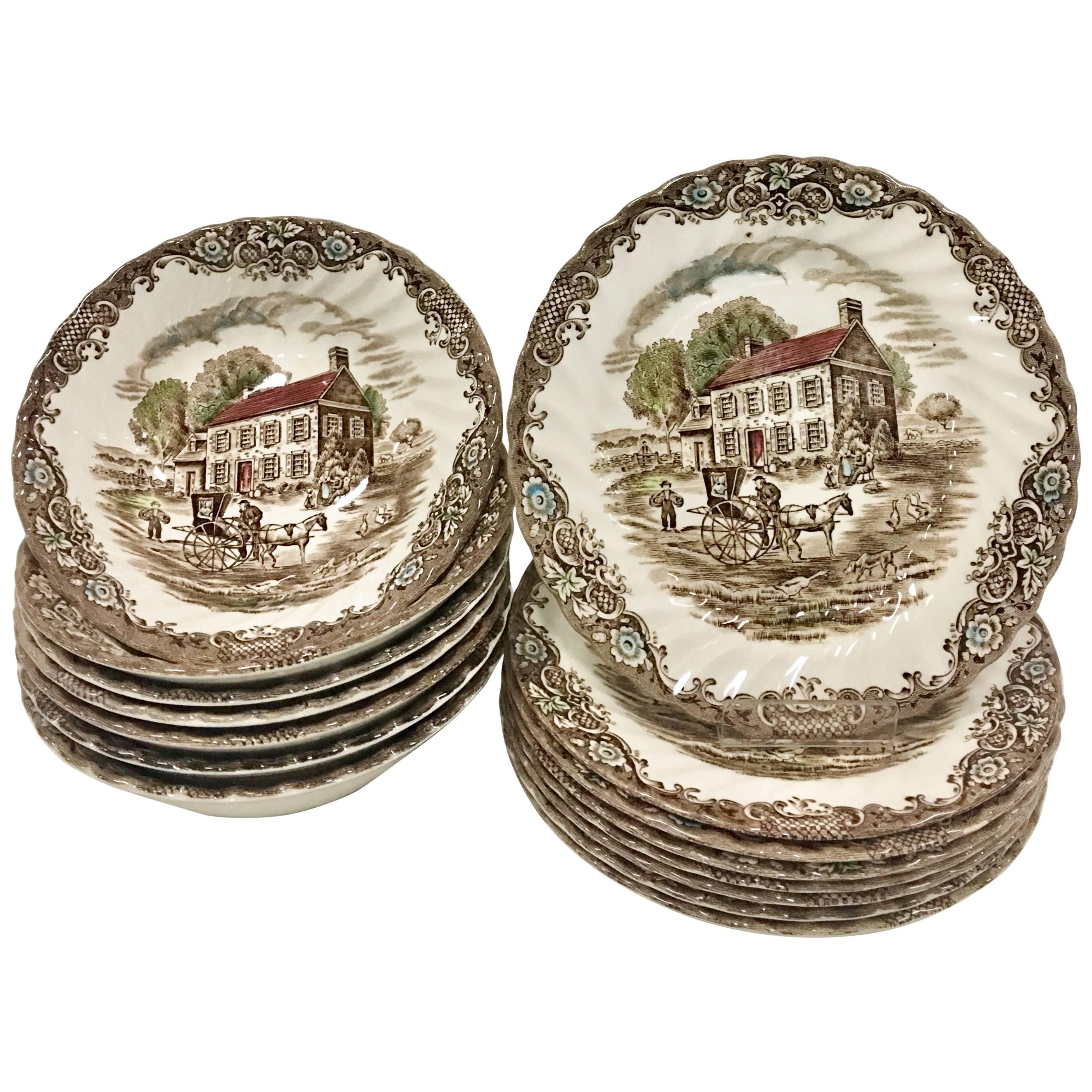 Vintage English Staffordshire Set of 15-Heritage Hall by, Johnson Brothers