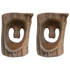 Pair of Stools by Yves Valencourt