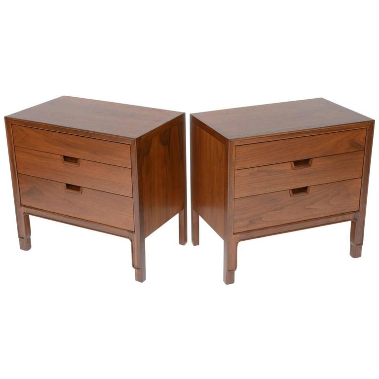Pair of John Stuart Wood Nightstands and End Tables at 1stDibs