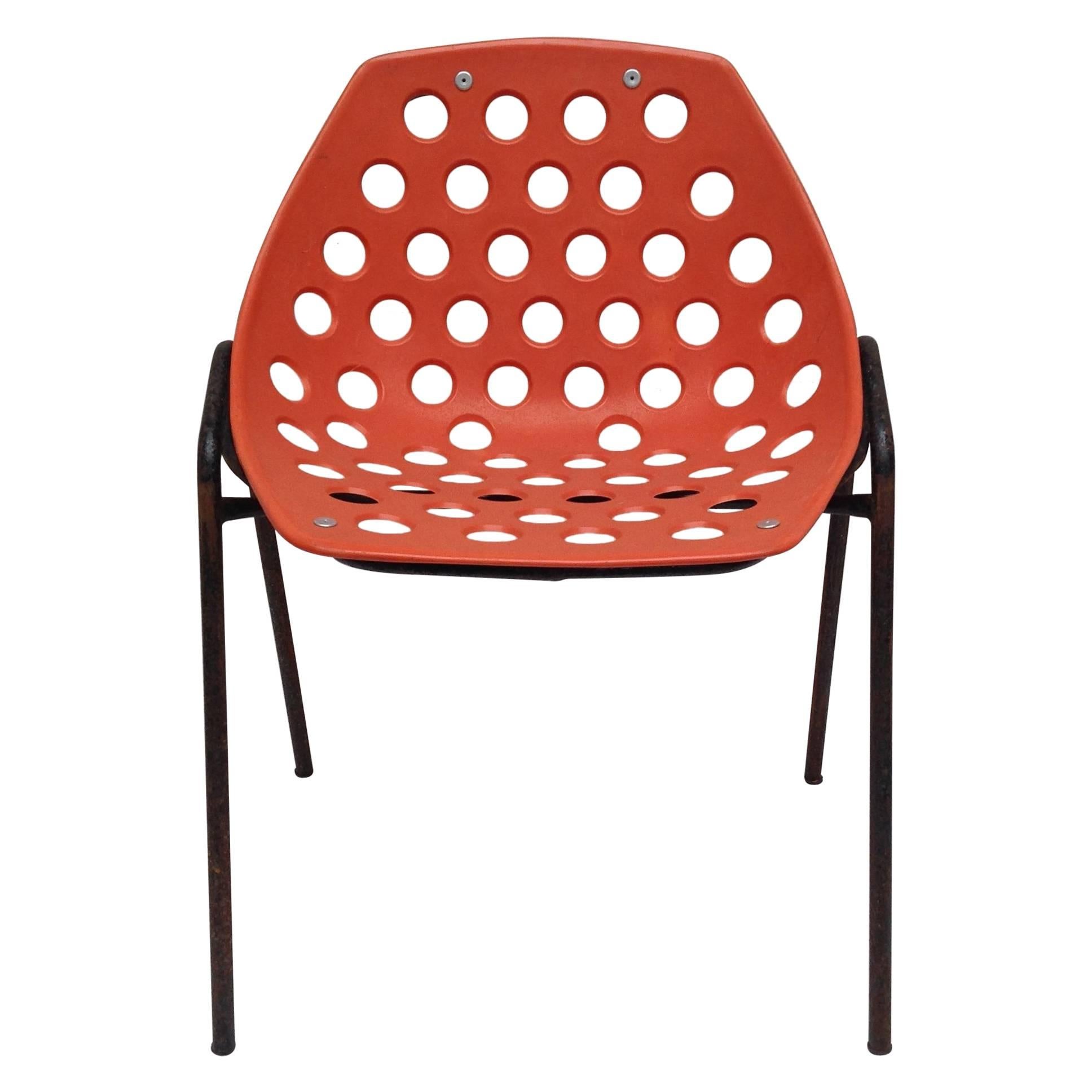 40 Stacking Chairs Design by Pierre Guarich for Meurop Belgium, 1960 For Sale