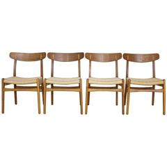 Set of Four Hans Wegner CH23 Dining Chairs Carl Hansen & Son, Denmark, 1950 1