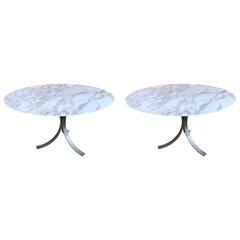Pair of Marble Pedestal Tables