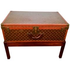 Large Louis Vuitton Steamer Trunk and Stand 3