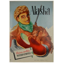 1950er Jahre Werbeschild Alaska Hausschuhe