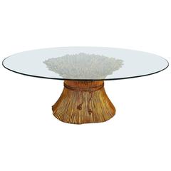 Regency Golden Wheat Coffee Table, Italy, 1970 9