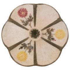 Majolica Chrysanthemum Oyster Plate Wedgwood, circa 1875 10