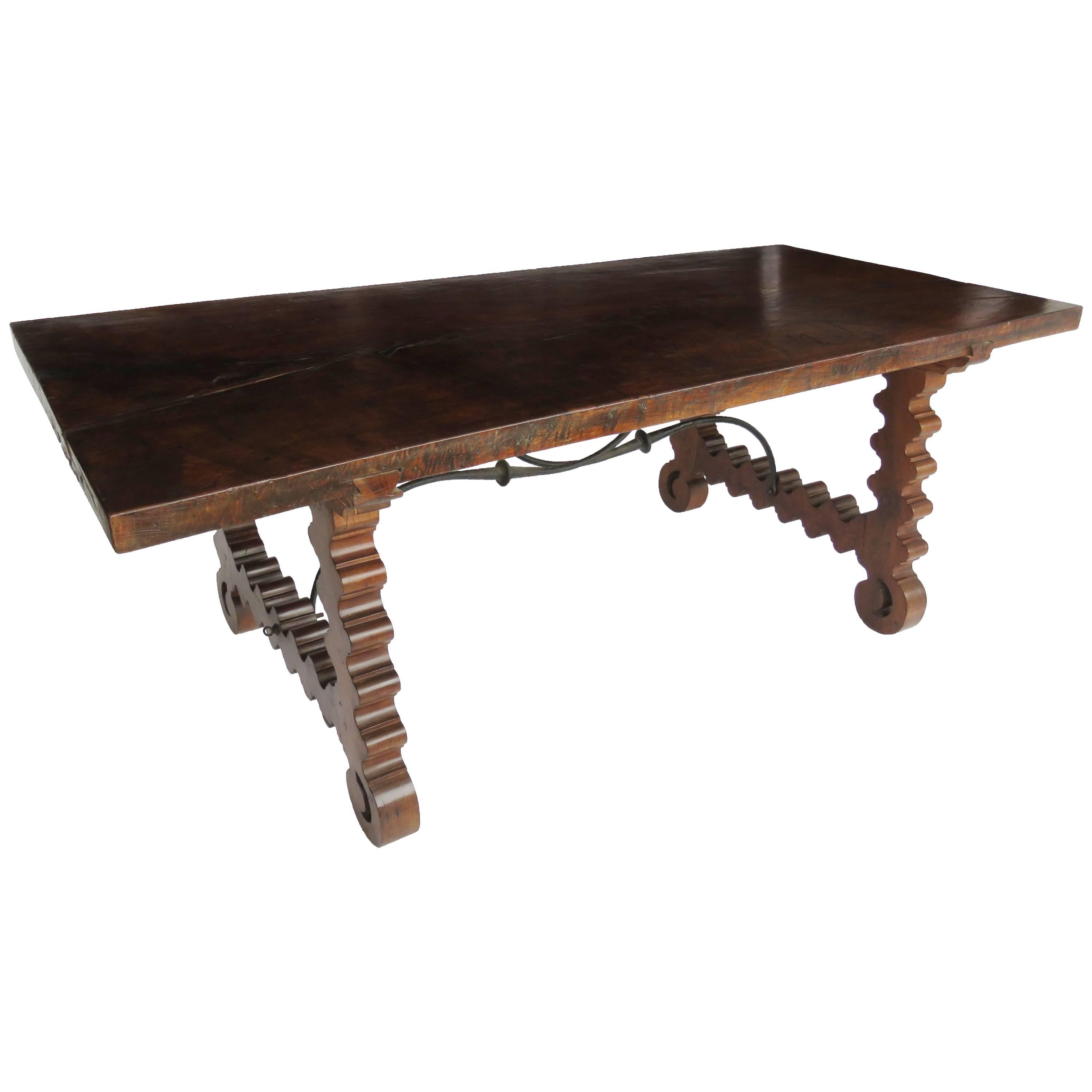 Walnut Trestle Dining Table For Sale