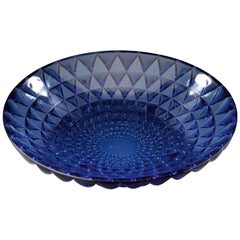 Rene Lalique Blue Bowl "Rosace"