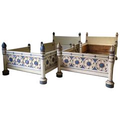Antique Gothic Style Twin Beds, France, circa 1920s