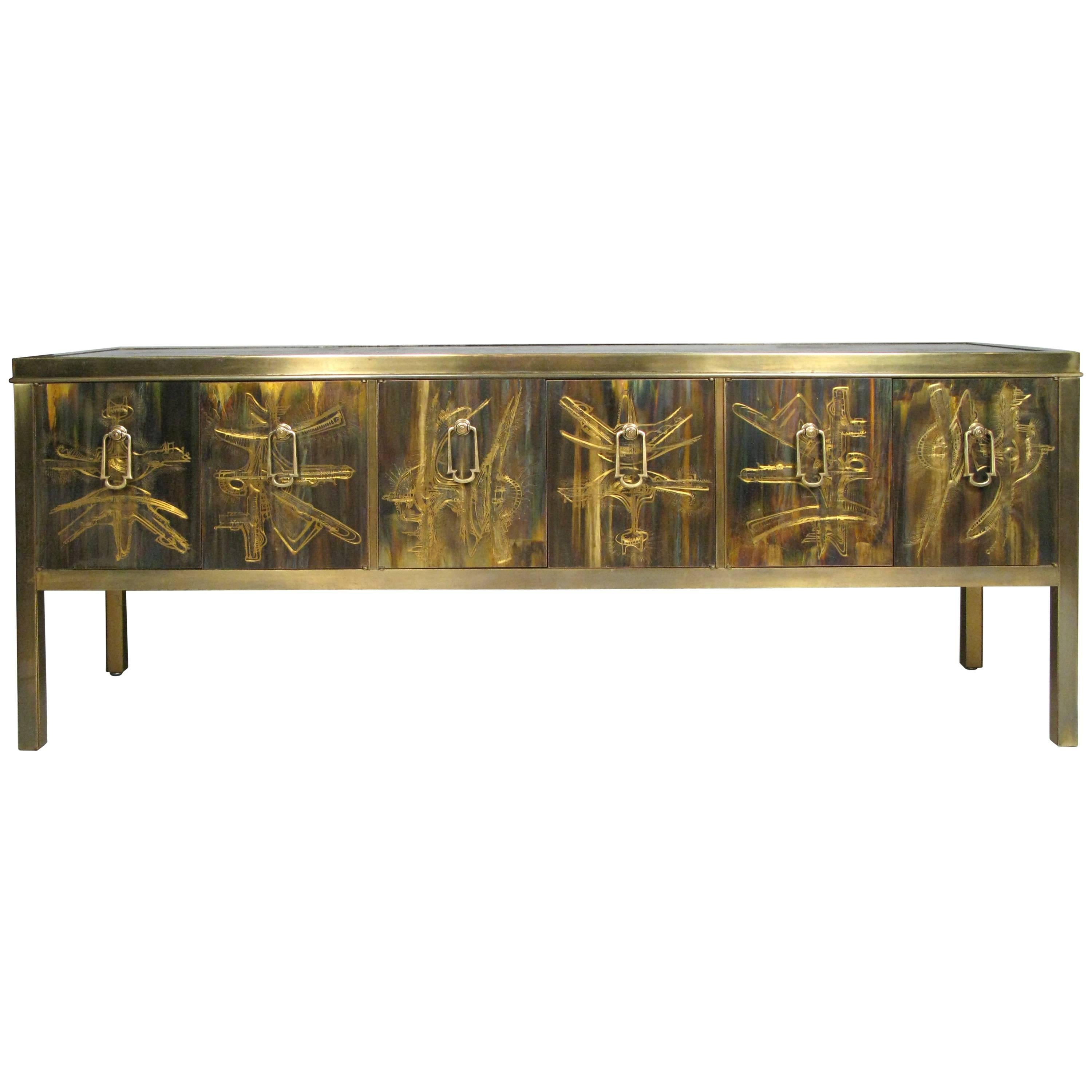 Outstanding Brass Cabinet by Bernhard Rohne for Mastercraft