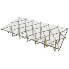 lucite "waterfall" coffee table with bullnose edgescharles lucite "waterfall" coffee table with bullnose edgescharles
