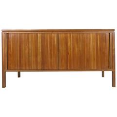 Vintage 1950s Walnut Tambour Door Cabinet by Edward Wormley for Dunbar