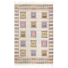 Vintage Swedish Flat-Weave by Marta Maas-Fjetterström "Ljusa Plador" 2