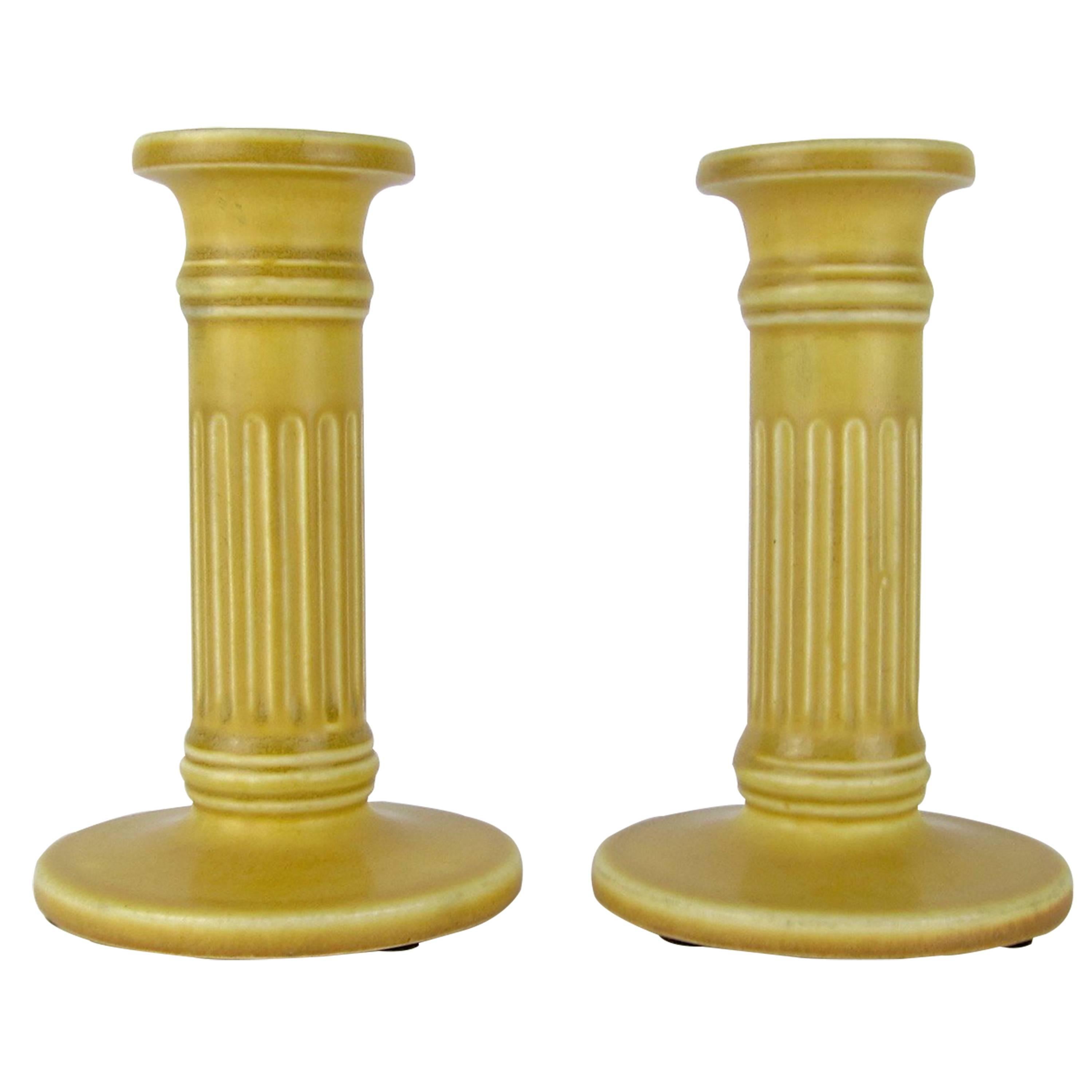 Rookwood Pottery Candlestick Pair, 1923