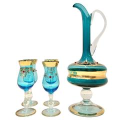 Mid-Century Italian Venetian Glass Drinks Set of Five Pieces
