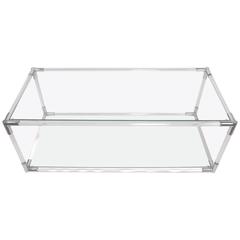 Lucite Chrome and Glass Console Table Attributed to Charles Hollis Jones 4