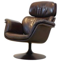 Vintage Original Artifort F545 Leather Big Tulip Chair F545 by Pierre Paulin, 1970s