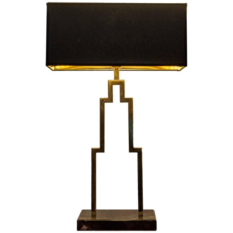Manhattan Polished Brass Table Lamp And Portoro Marble Made In Manhattan Polished Brass Table Lamp Portoro Marble Made In Italy By Artisans For