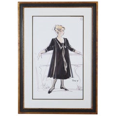 Signed Bob Mackie Fashion Drawing #1 for Rosemary Clooney from the Estate of RC