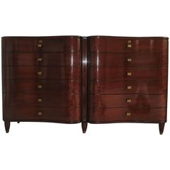 Italian Splendid Mahogany Commode designed by Osvaldo Borsani, Milano, 1950s